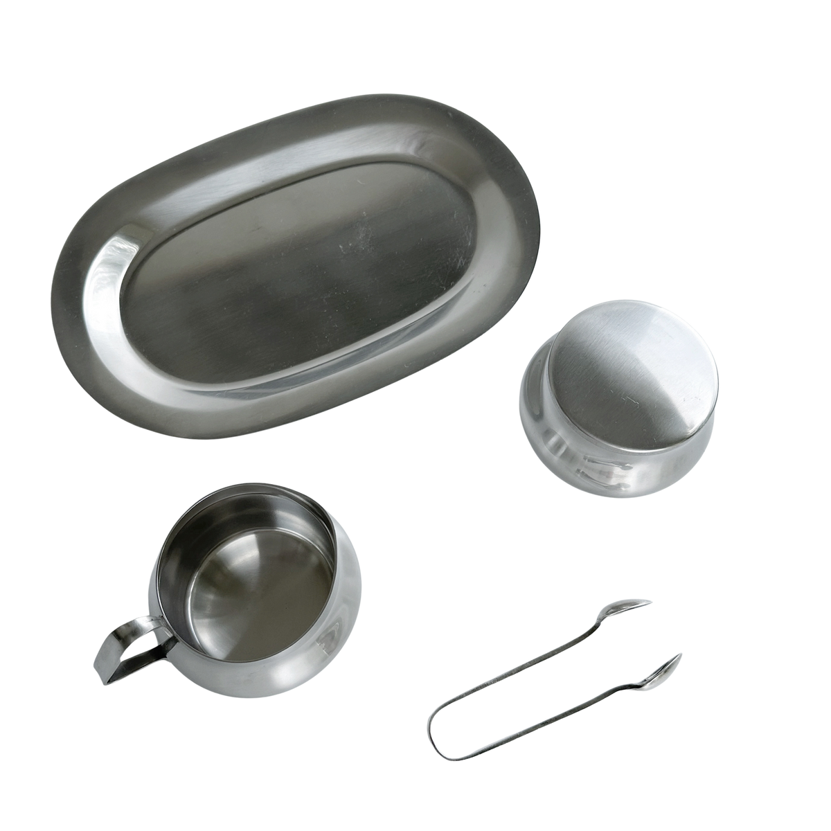 Vintage Stainless Cream & Sugar Set
