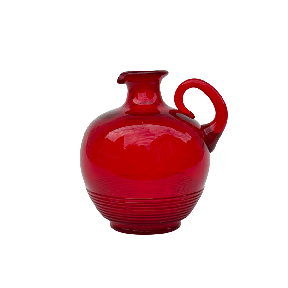 Small Vintage Red Glass Pitcher
