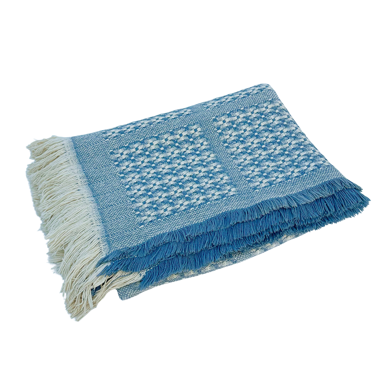 Vintage Cotton Overshot Throw Blanket