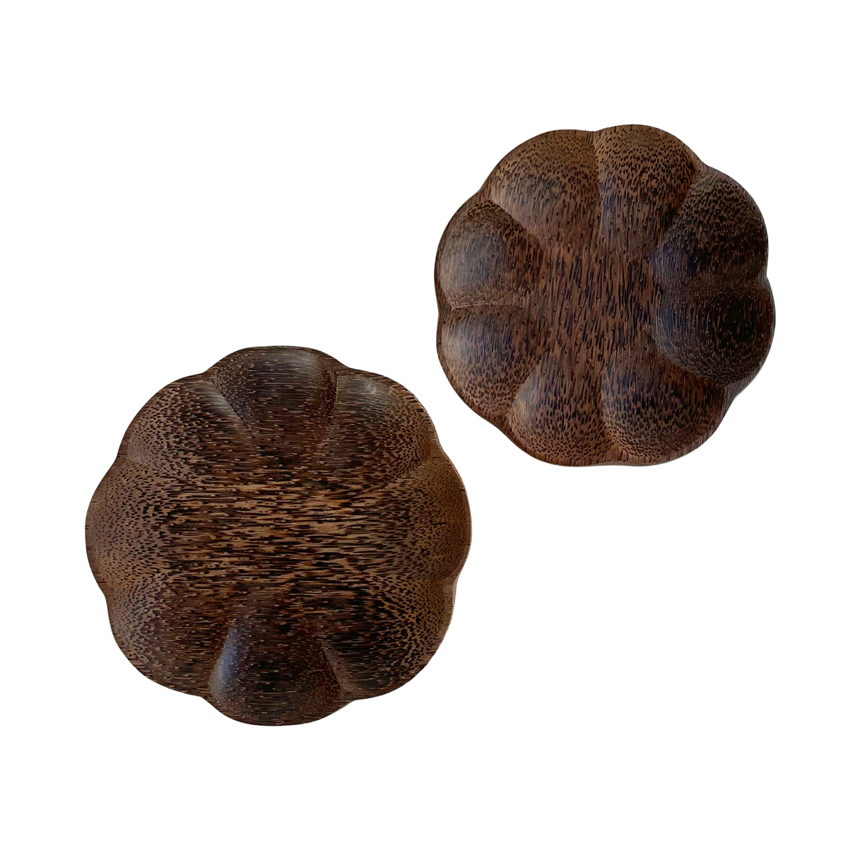 Vintage Handcarved Scallop Plates | Set of 2