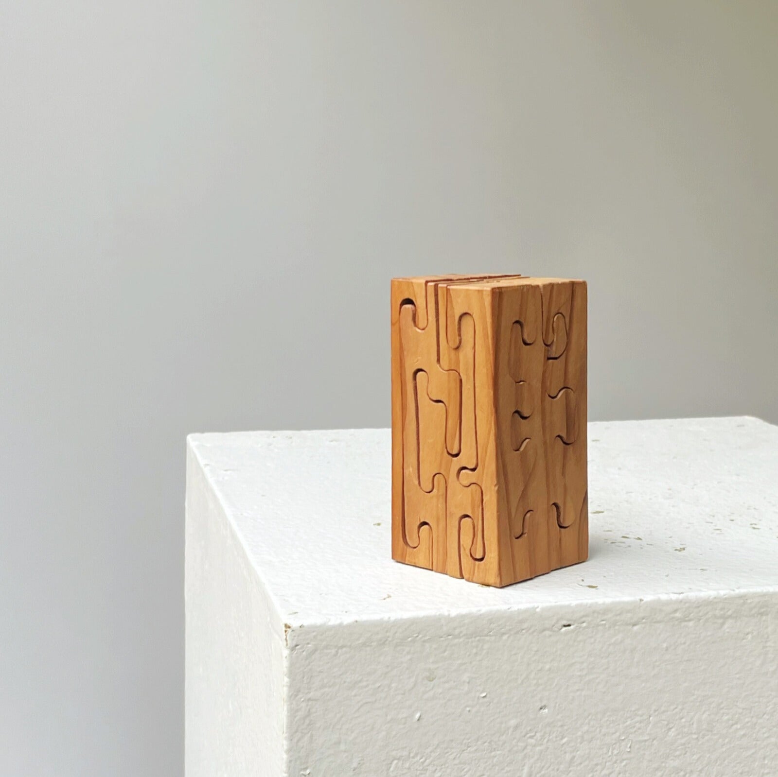 Vintage Wood Puzzle Sculpture
