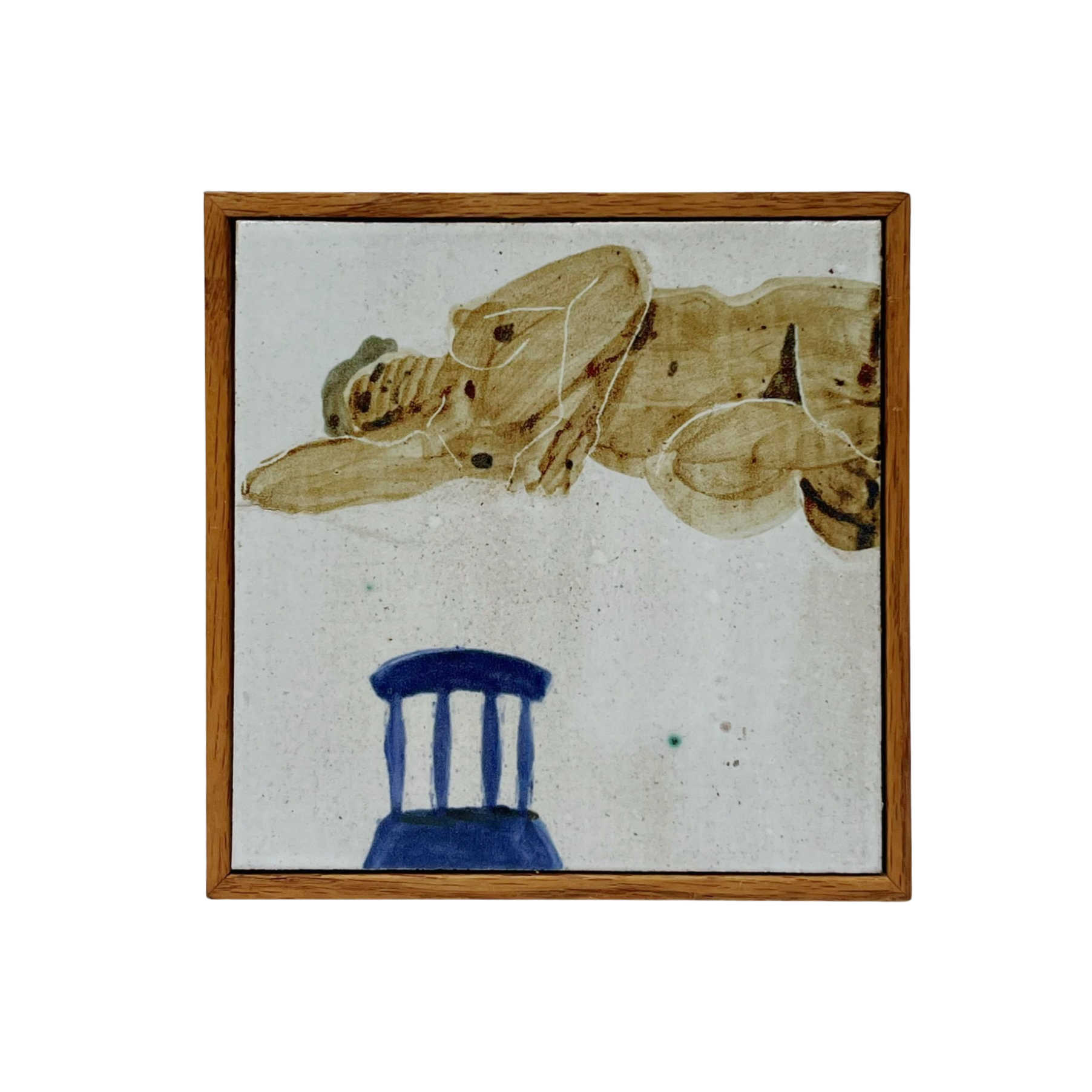 Vintage Hand Painted Nude Tile Trivet