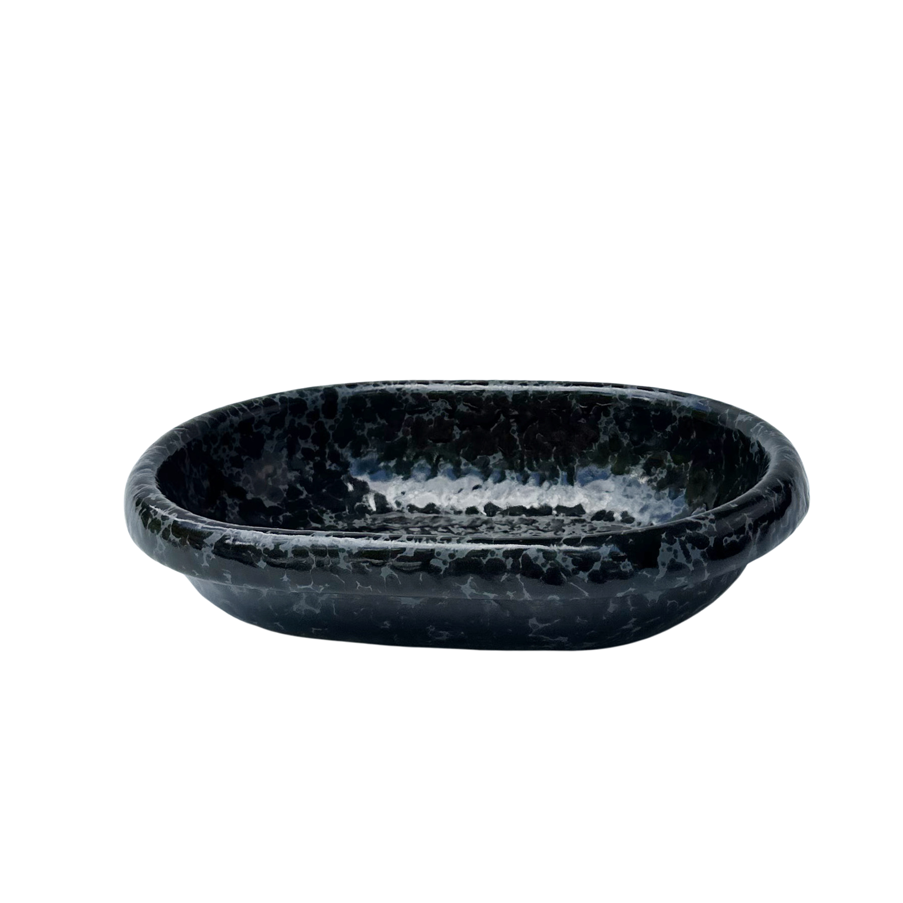 Vintage Bennington Black Agate Oval Dish