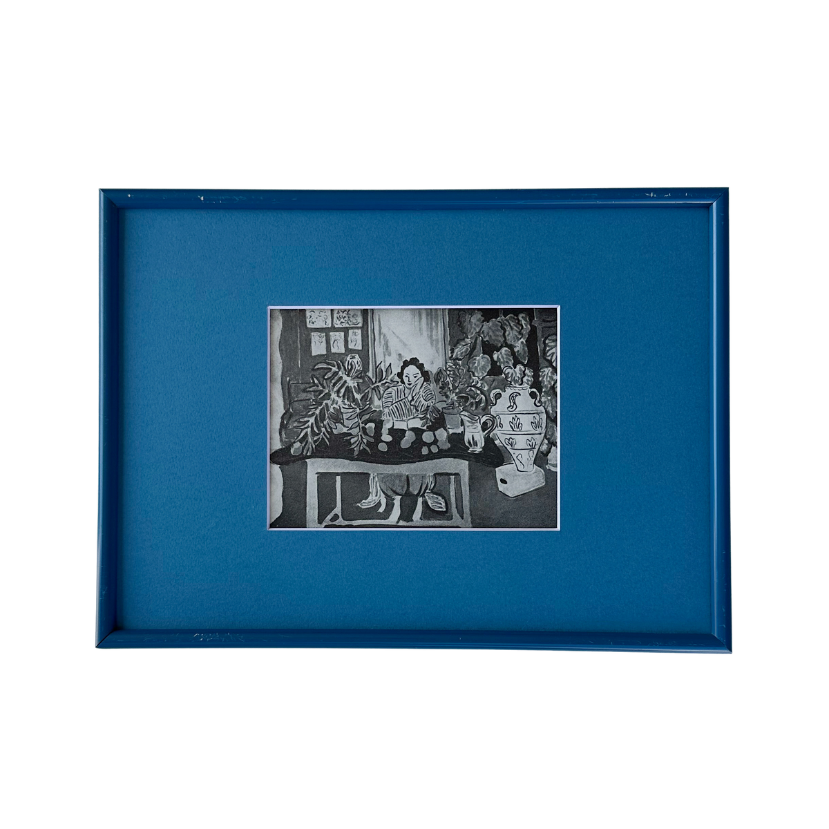 Vintage Mattise Print in Blue Frame