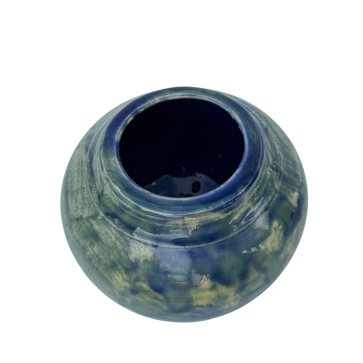 Handthrown Ceramic Vase with Painterly Glaze