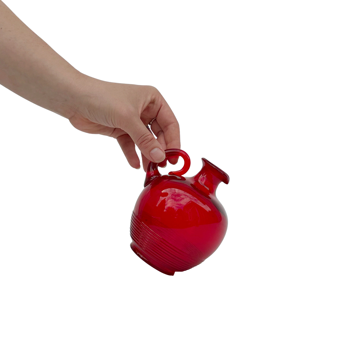 Small Vintage Red Glass Pitcher