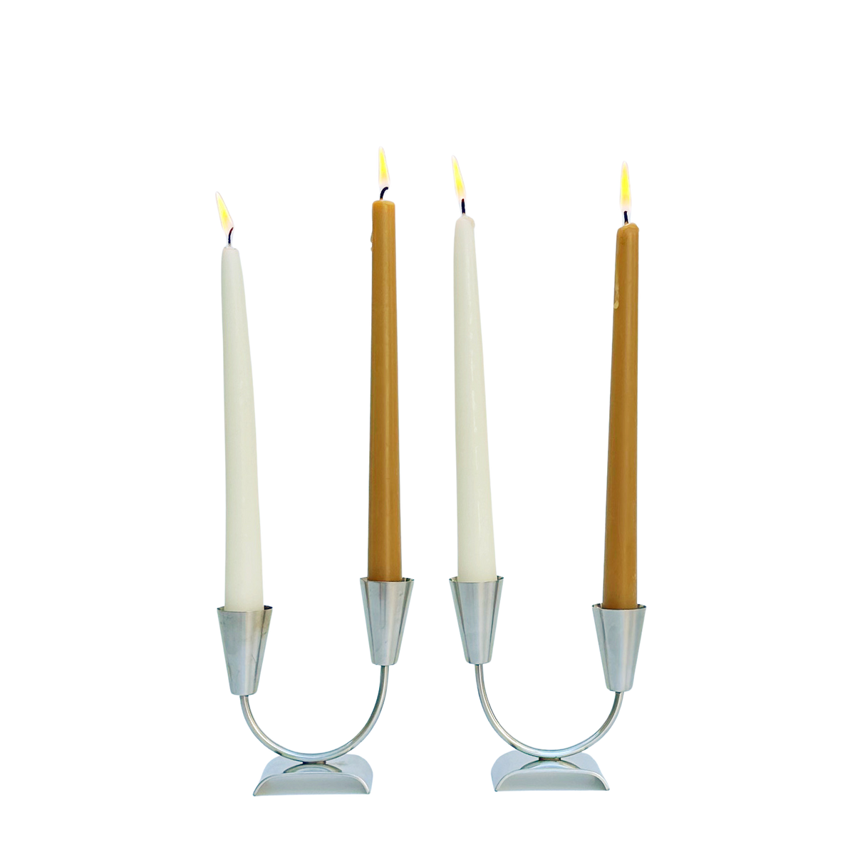 Vintage Danish Stainless Steel Candle Holders