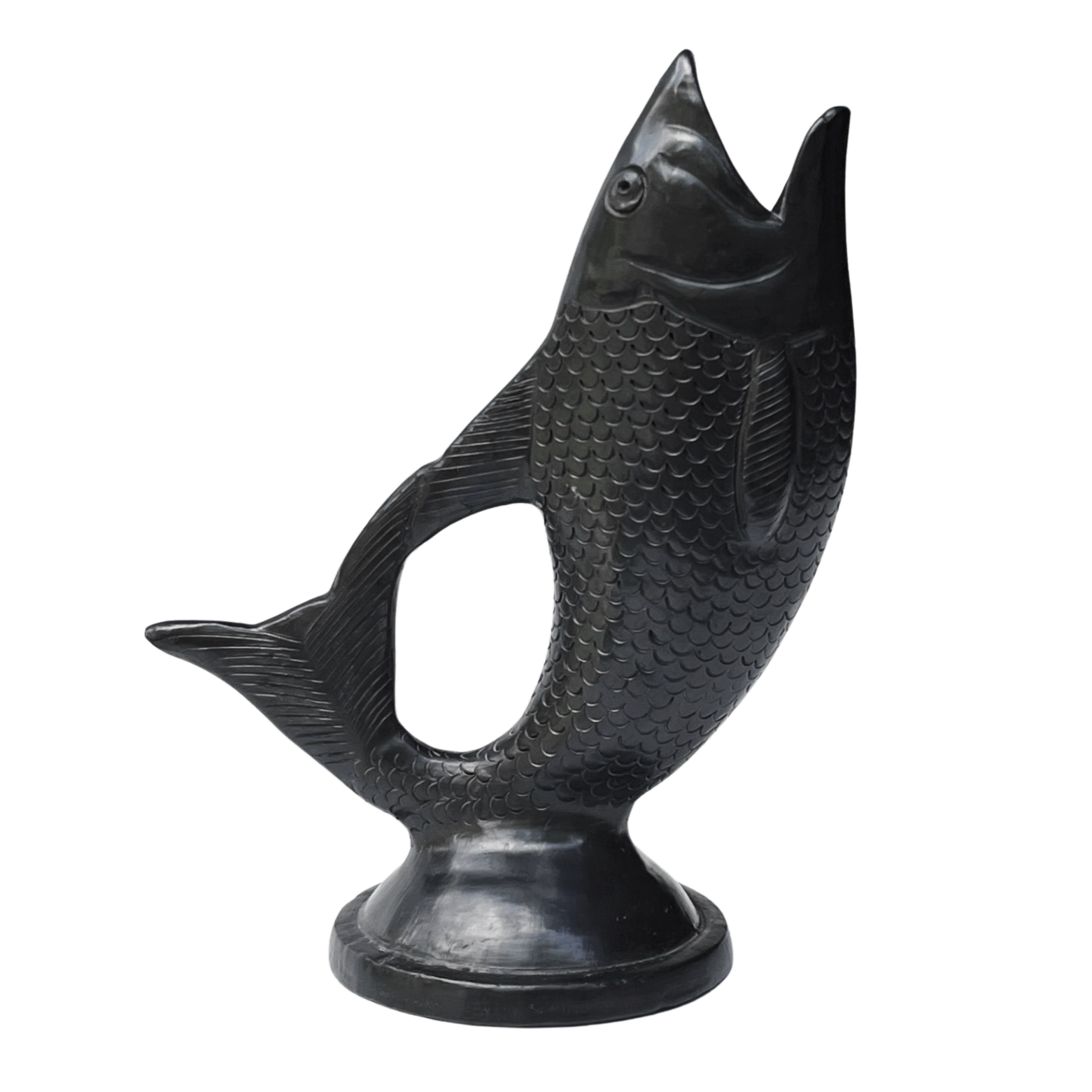 Vintage Oaxacan Barro Pottery Fish Pitcher