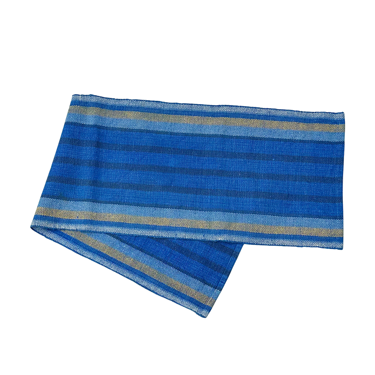 Short Handwoven Blue Table Runner
