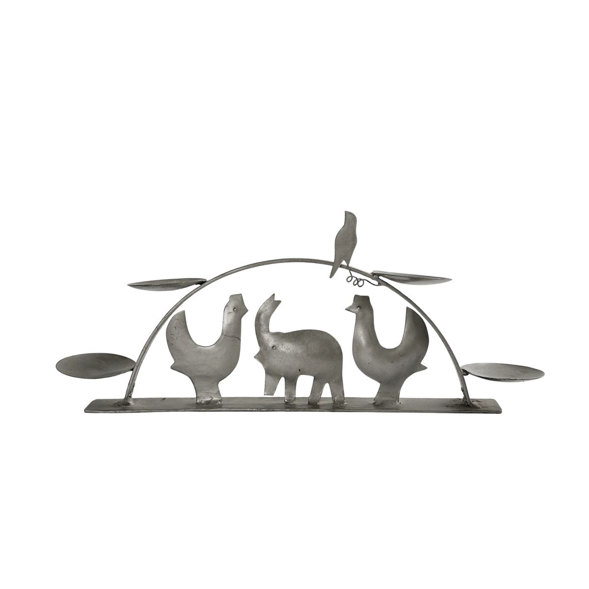 Vintage Metal Candelabra with Animal Motif