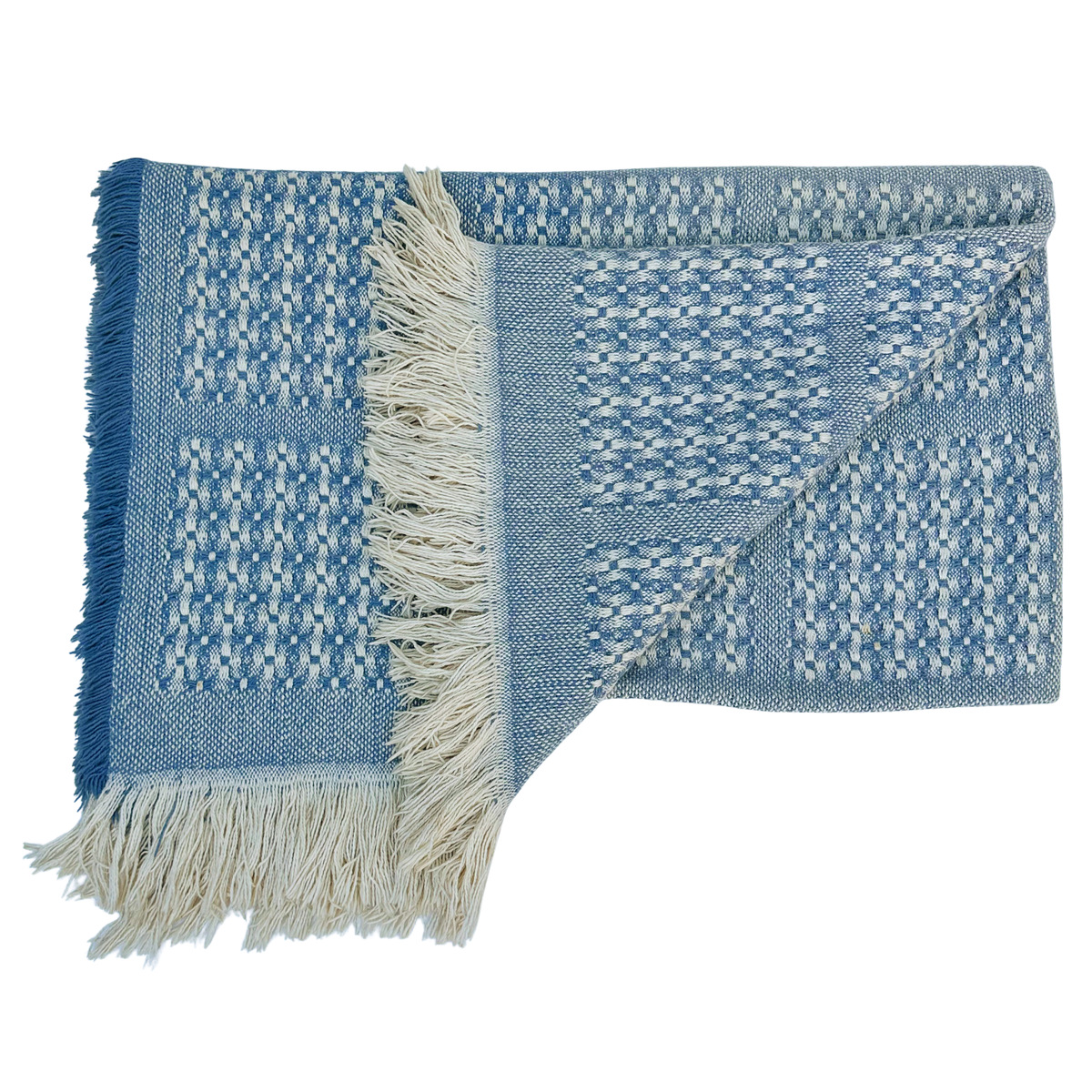Vintage Cotton Overshot Throw Blanket
