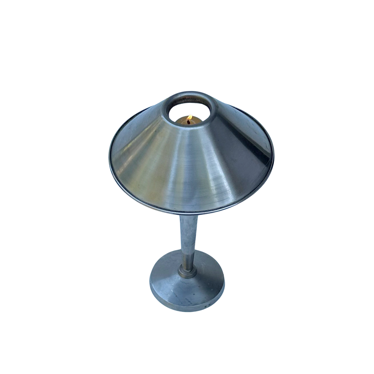 Vintage Steel Candle Holder with Shade