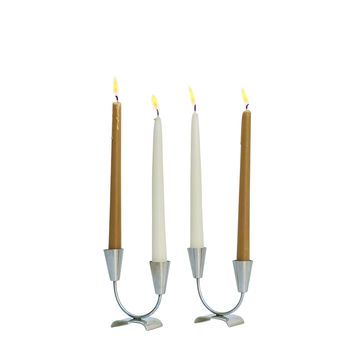 Vintage Danish Stainless Steel Candle Holders