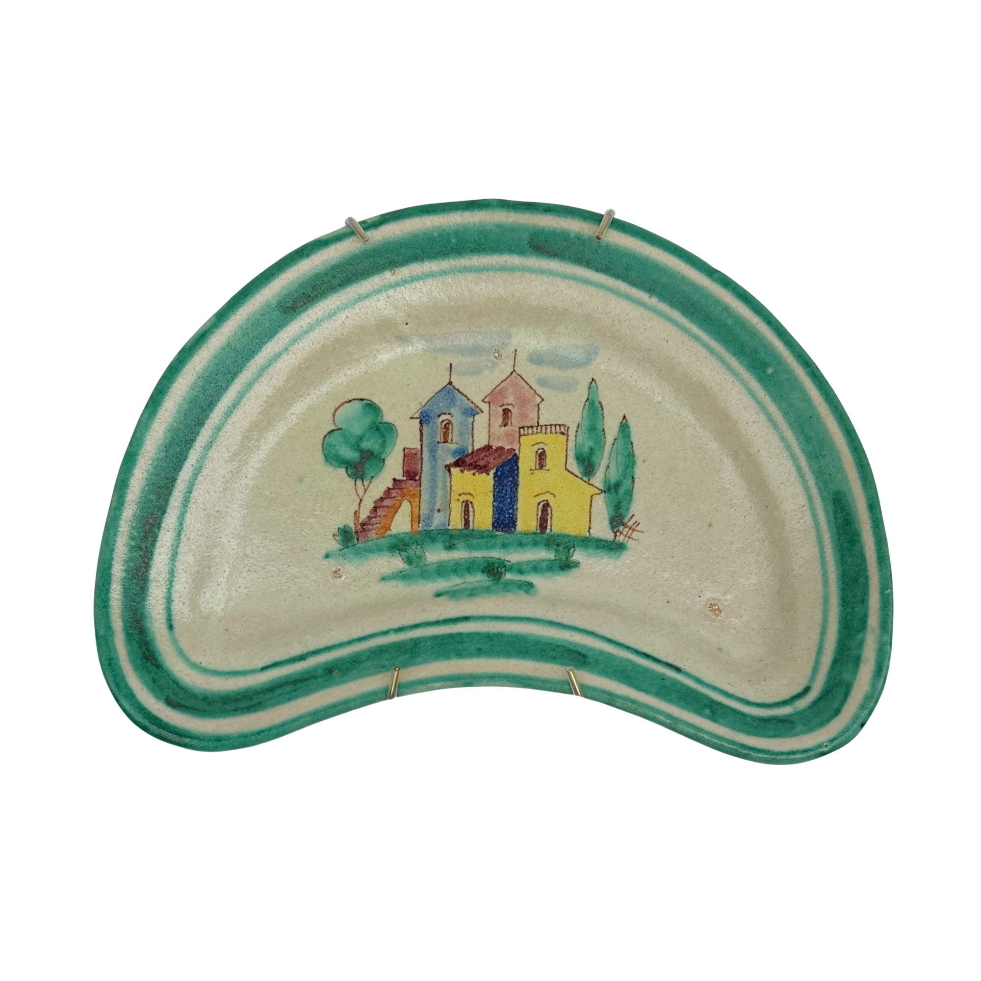 Vintage Hand-Painted Ceramic Bone Plate | Hillside Villa