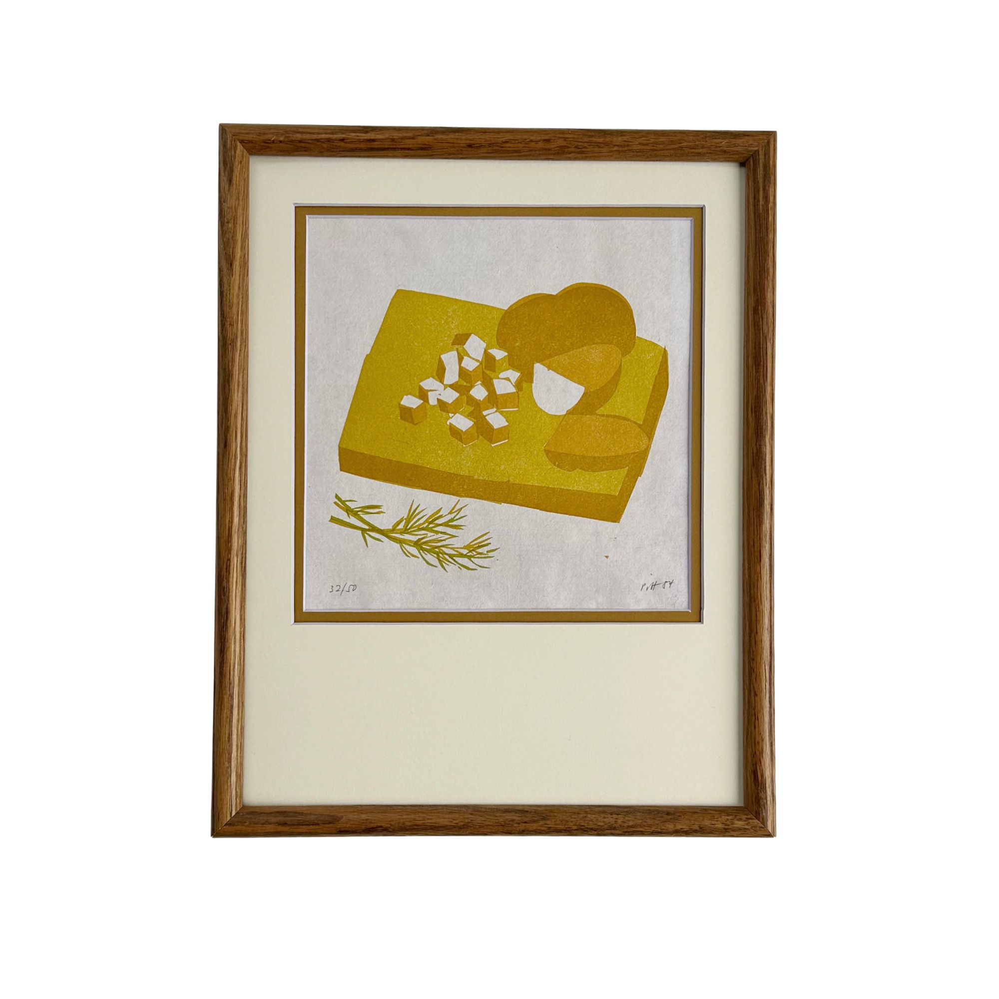 Vintage Print | Cutting Board with Potatoes and Dill