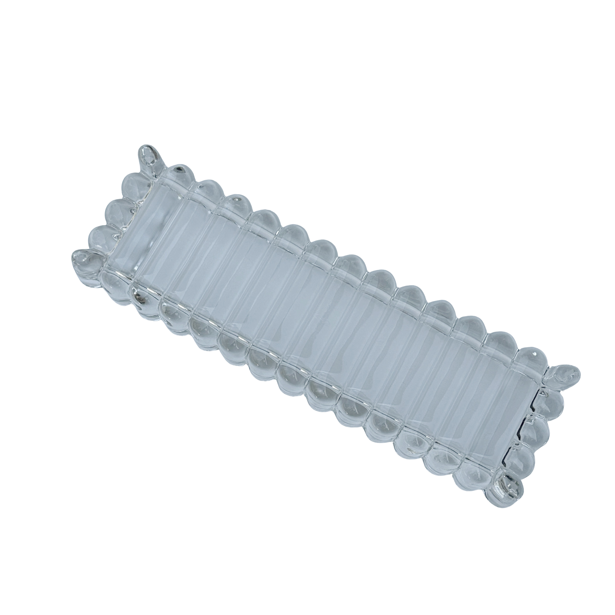 Vintage Ribbed Pressed Glass Dish