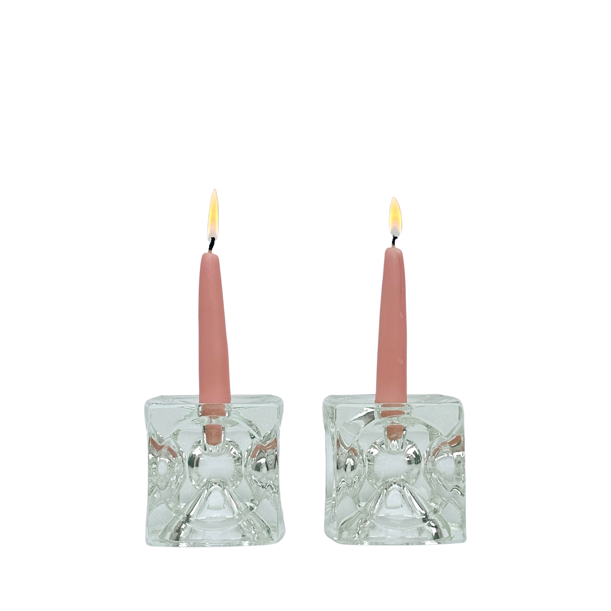 Mid-Century Ice Cube Candle Holder | Set of 2