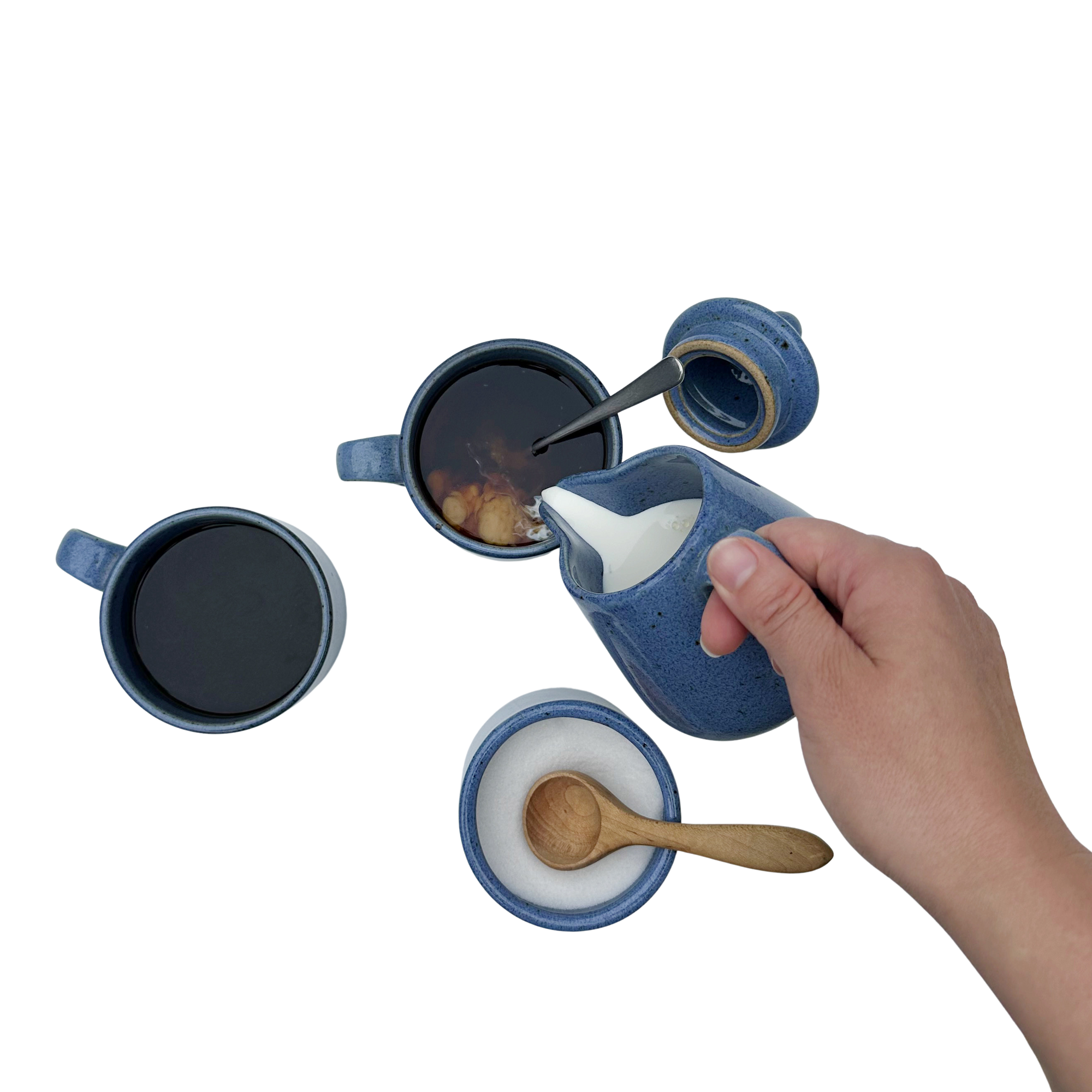 Vintage Dansk Nielstone Blue Cream & Sugar