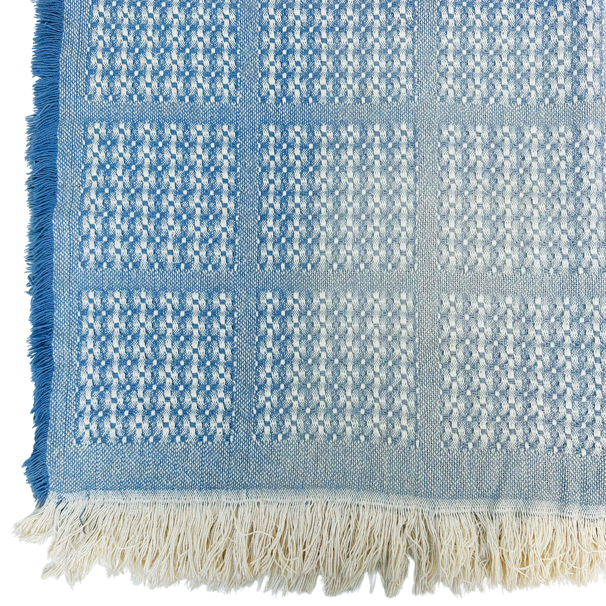 Vintage Cotton Overshot Throw Blanket