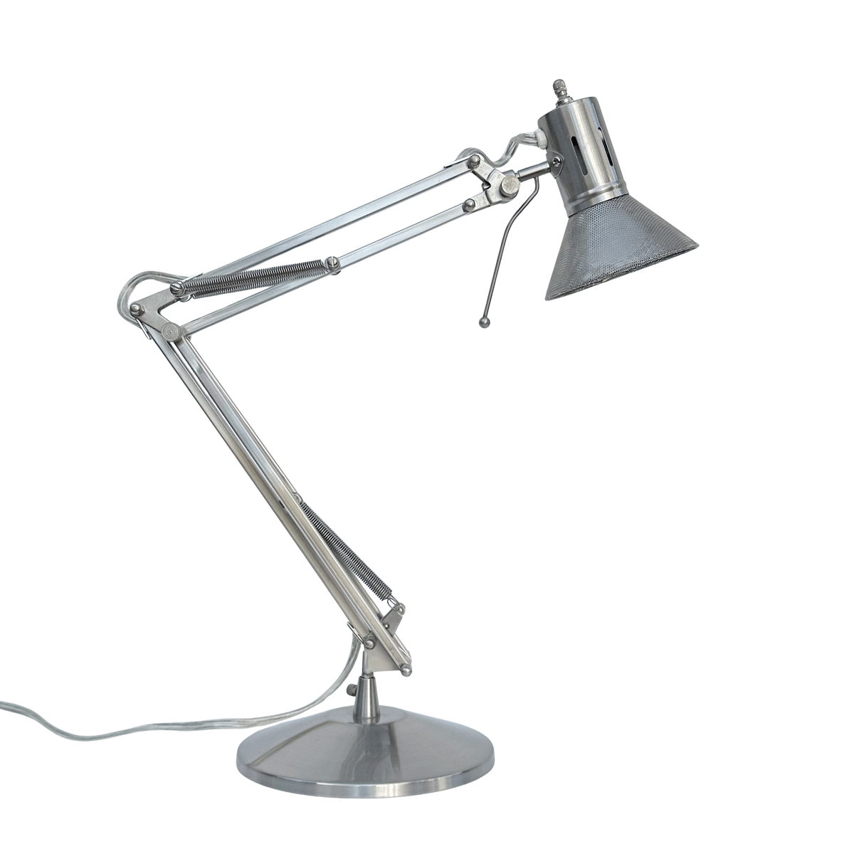 Vintage Steel Desk Lamp with Perforated Shade
