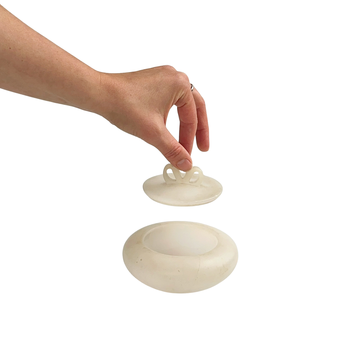Vintage Alabaster Lidded Vessel