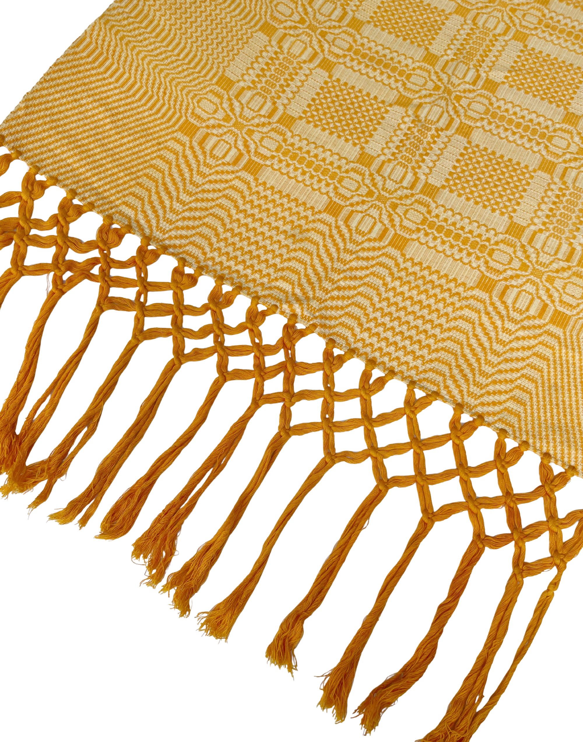 Vintage Handwoven Runner with Braided Fringe