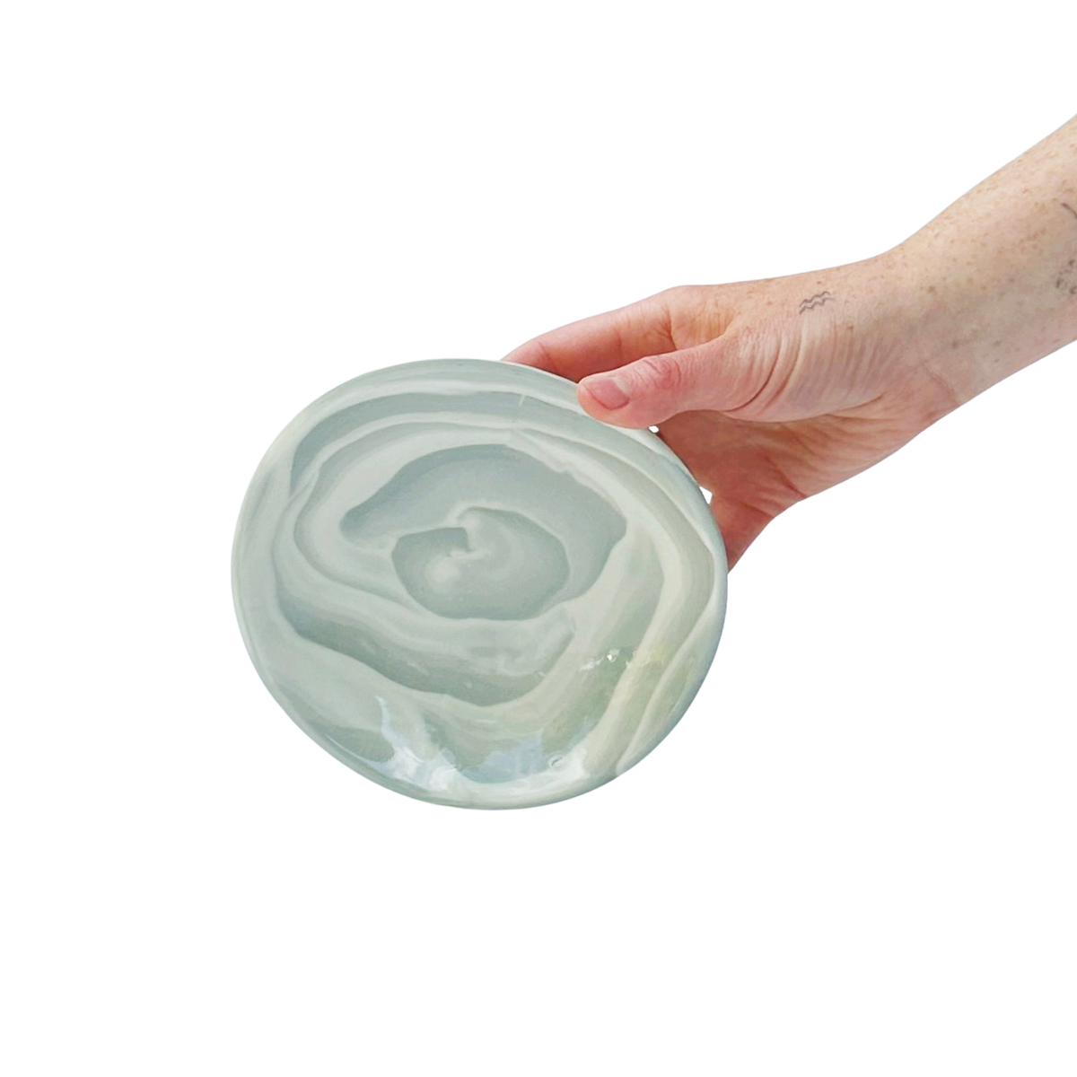 Marbled Ceramic Shallow Bowl