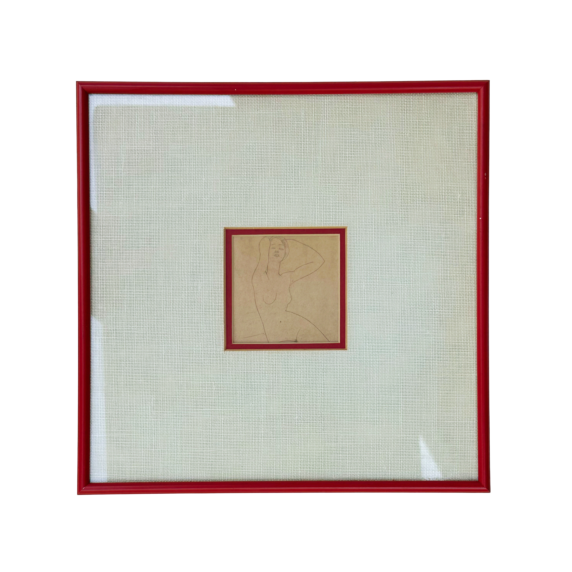 Nude Print in Red Frame