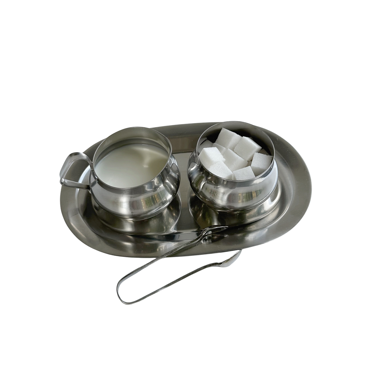 Vintage Stainless Cream & Sugar Set