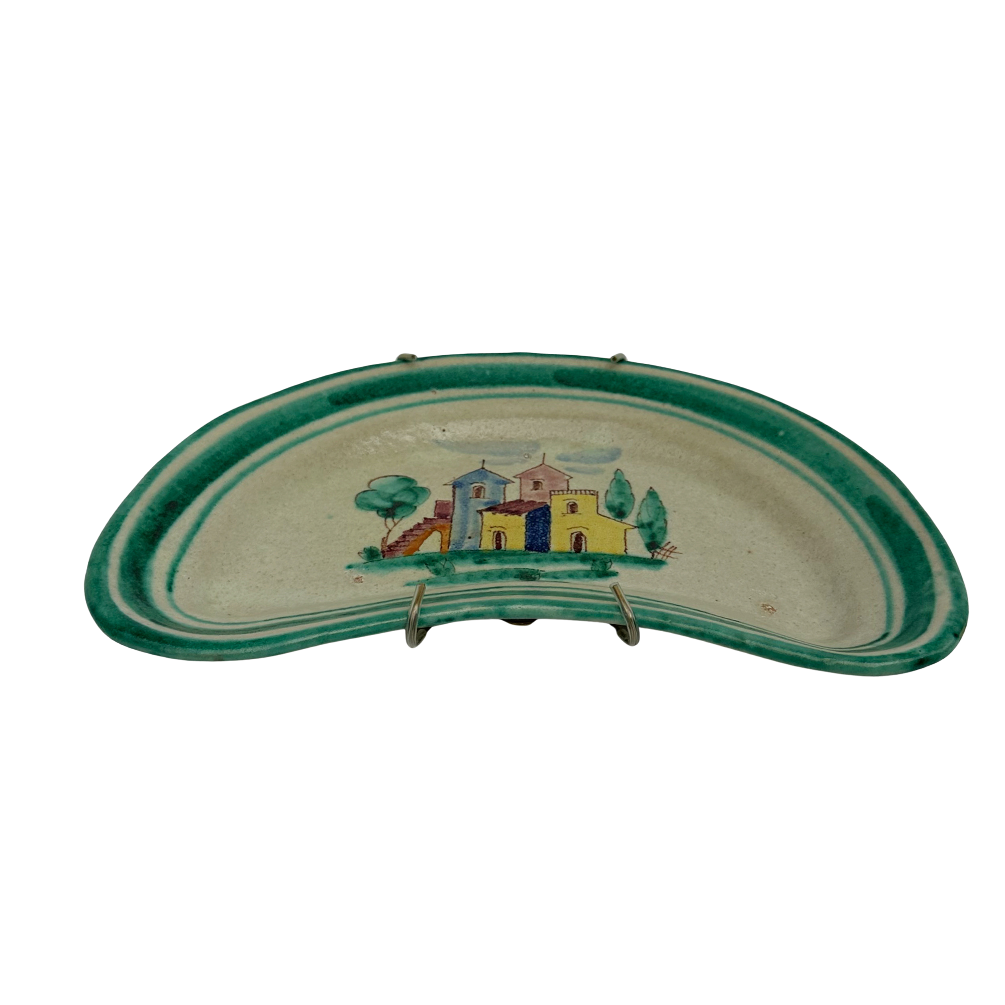 Vintage Hand-Painted Ceramic Bone Plate | Hillside Villa