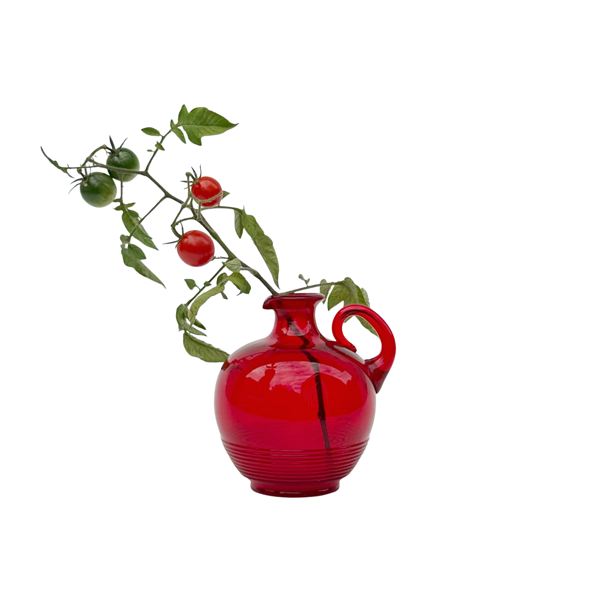 Small Vintage Red Glass Pitcher