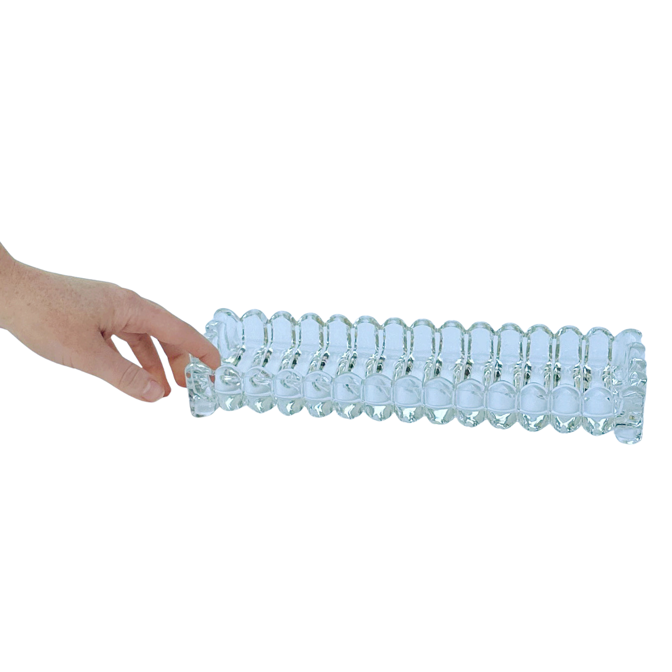 Vintage Ribbed Pressed Glass Dish