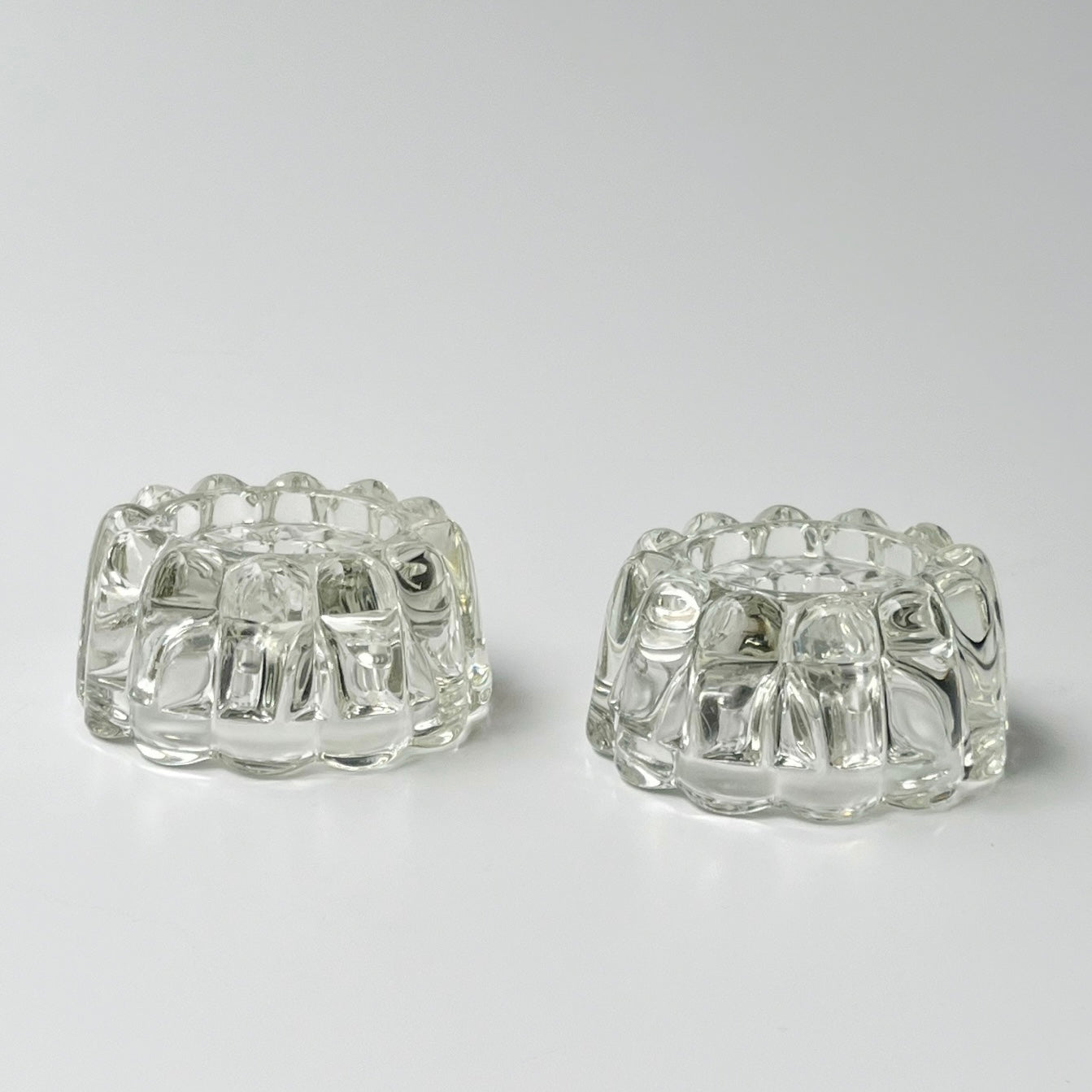 Vintage Scalloped Glass Candle Holders