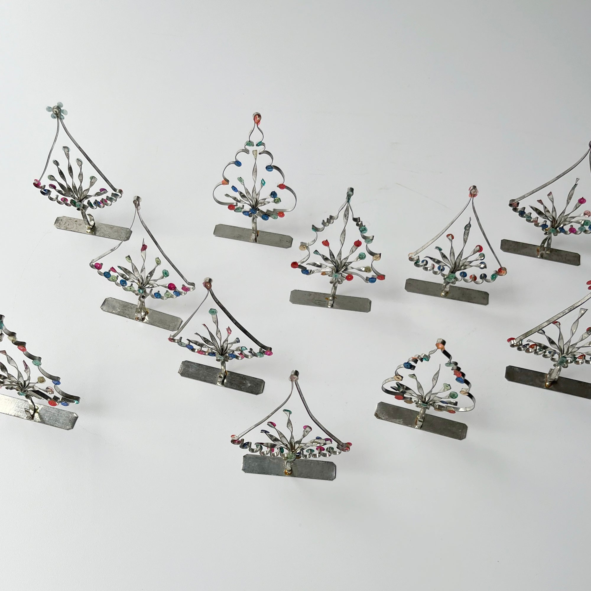 Vintage Mid Century Jeweled Christmas Ornaments