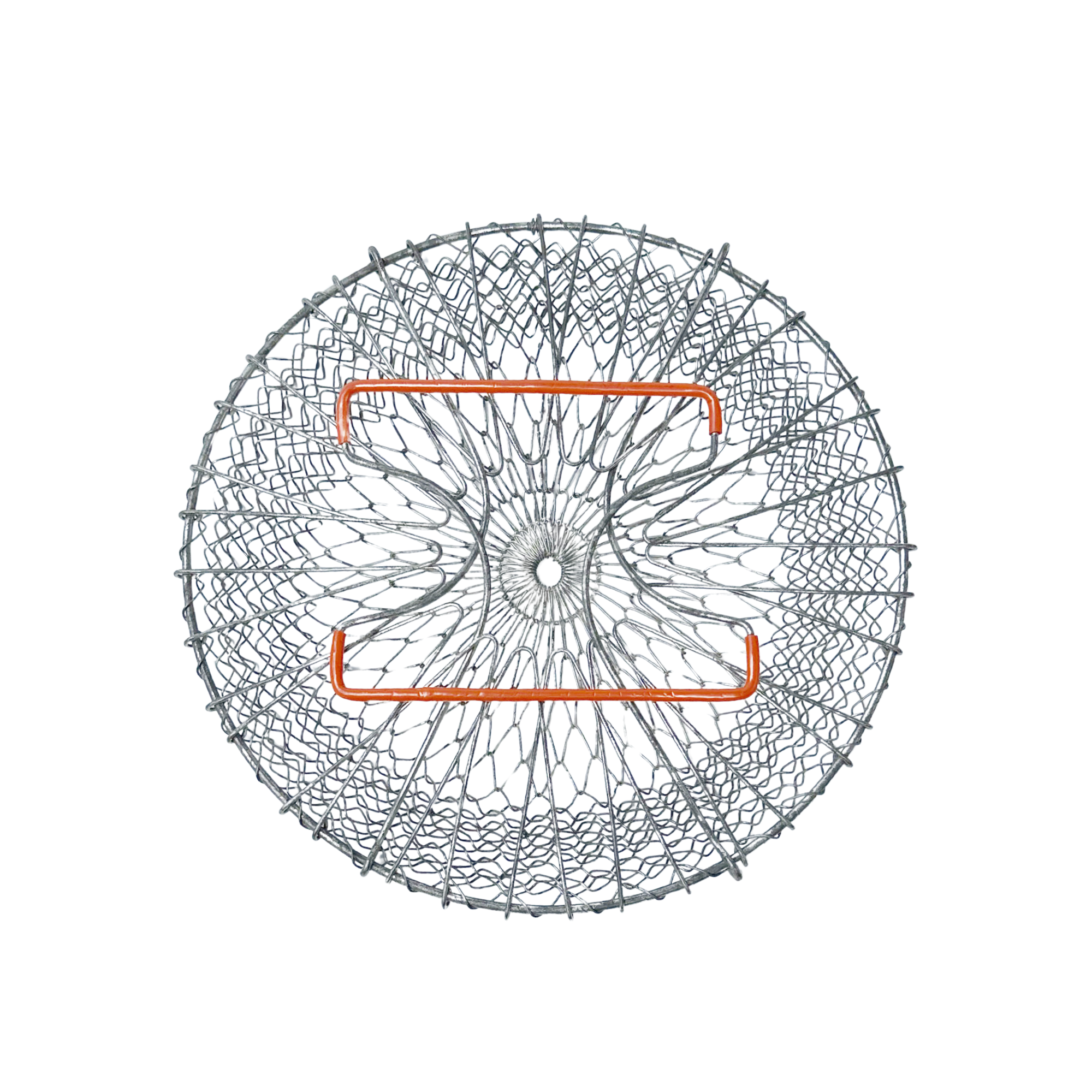 Collapsable Wire Egg Basket with Orange Handles