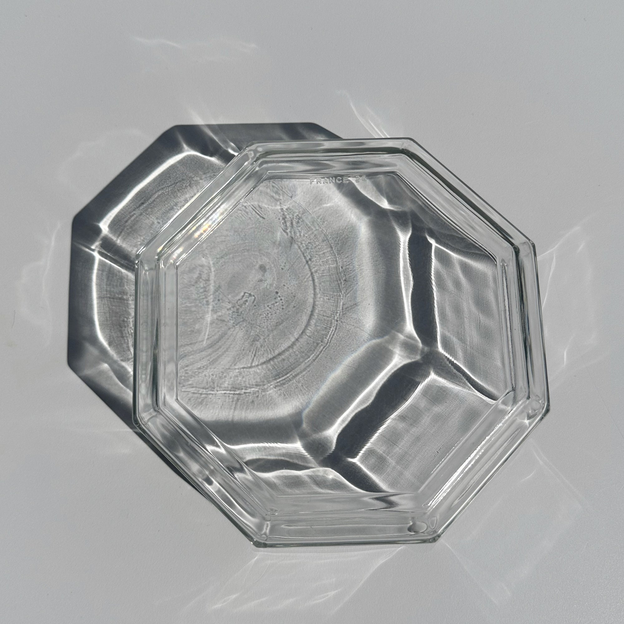 Vintage Octagonal French Glass Bowls (Set of 5)