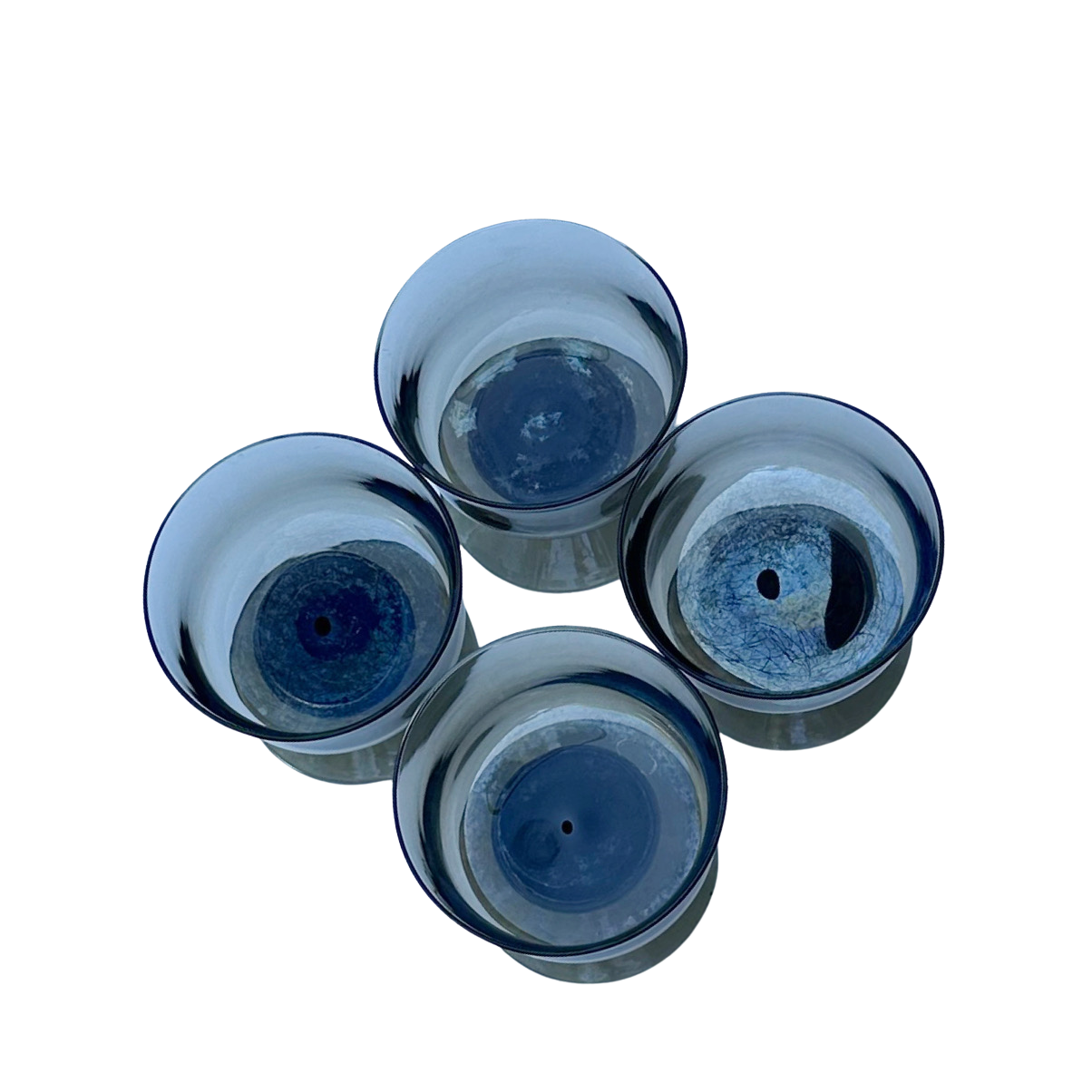 Midcentury Smoked Glass Goblets (Set of 4)
