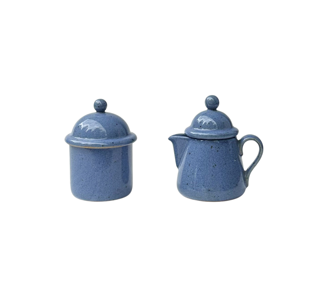 Vintage Dansk Nielstone Blue Cream & Sugar