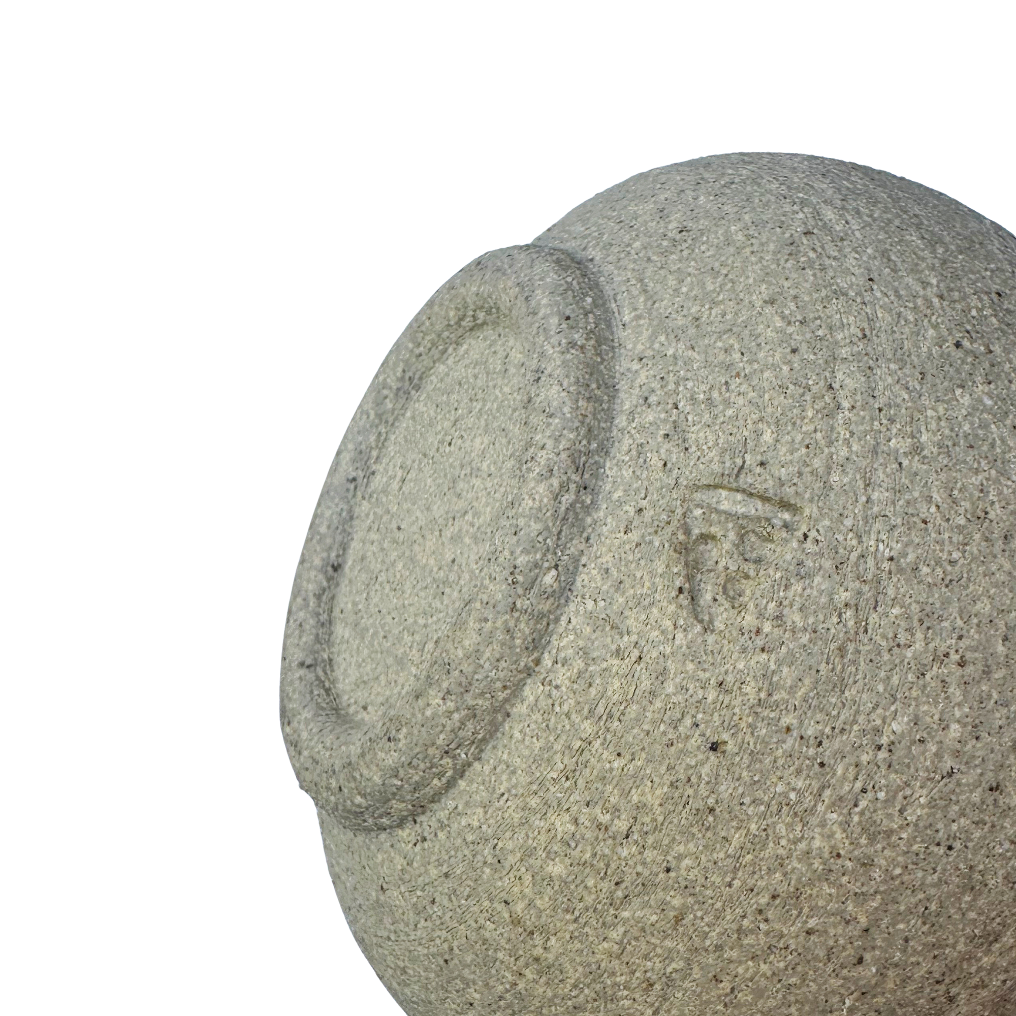 Handmade Stoneware Vase with Blue Interior