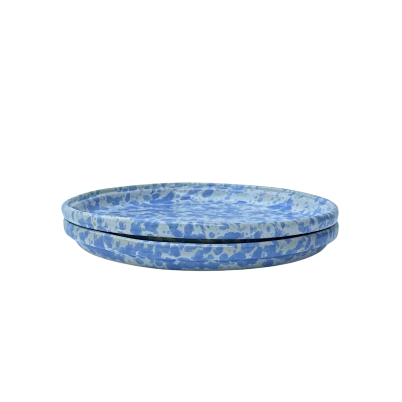 Vintage Bennington Blue Agate Dinner Plates (Set of 2)