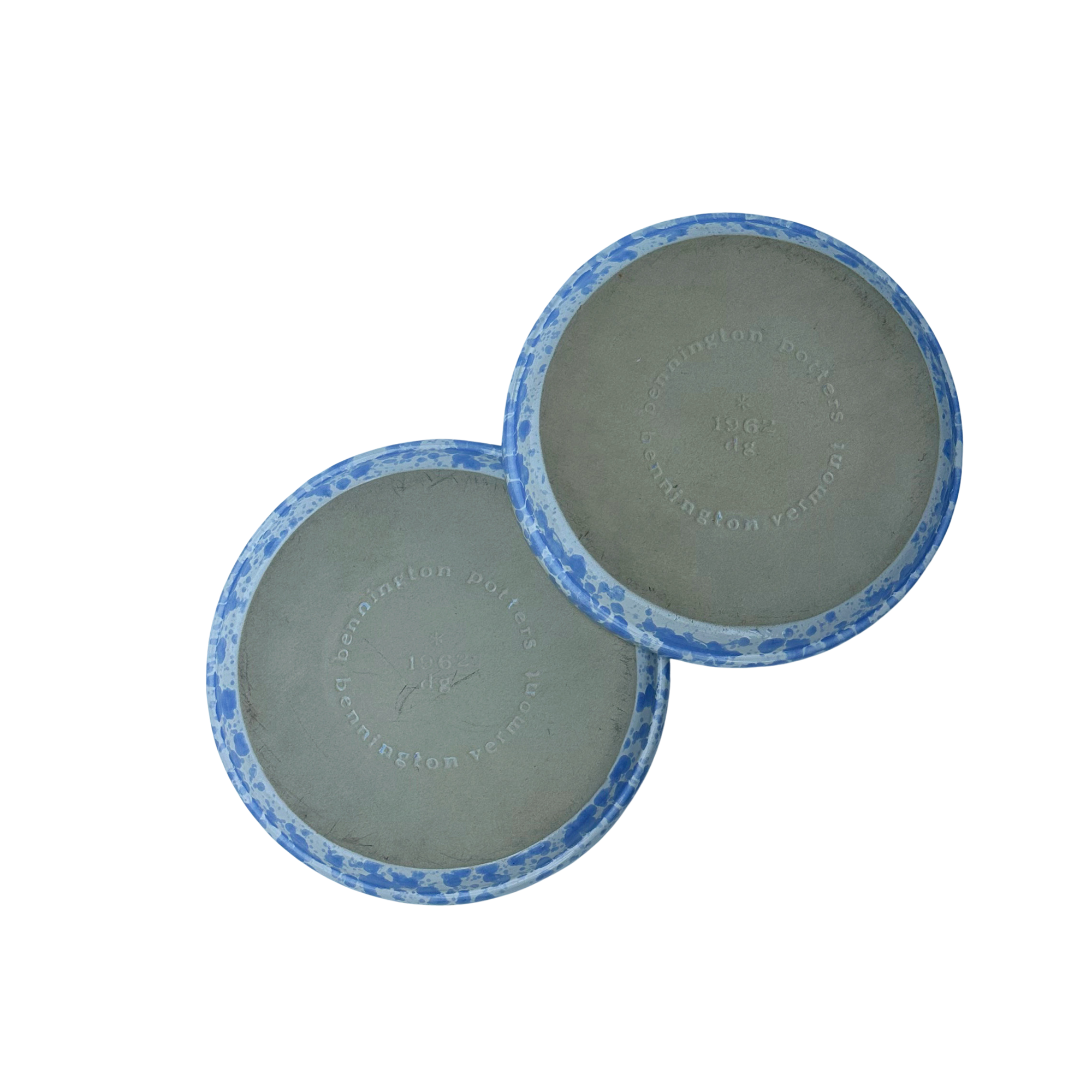 Vintage Bennington Blue Agate Dinner Plates (Set of 2)