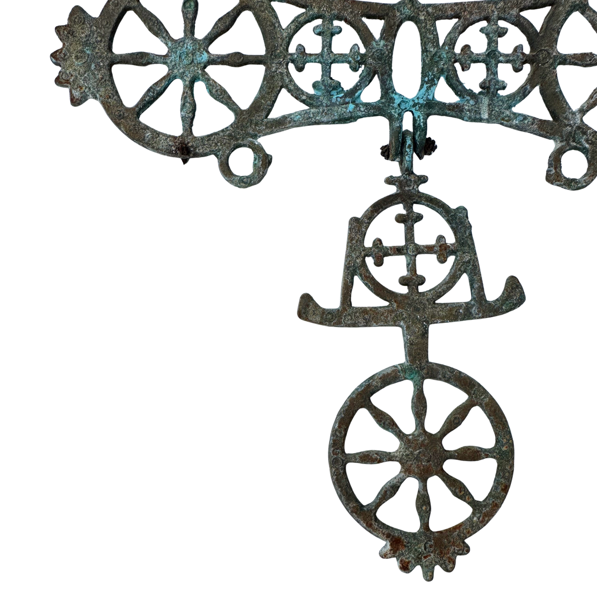 Vintage Mediterranean Folk Art Hanging Candle Holder.