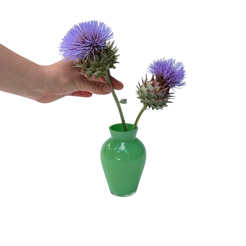 Vintage Hand-blown Mint Green Vase