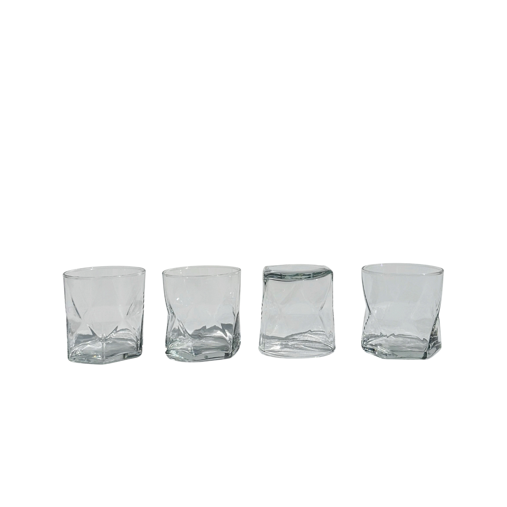 Vintage Geometric Glass Tumblers  (Set of 4)