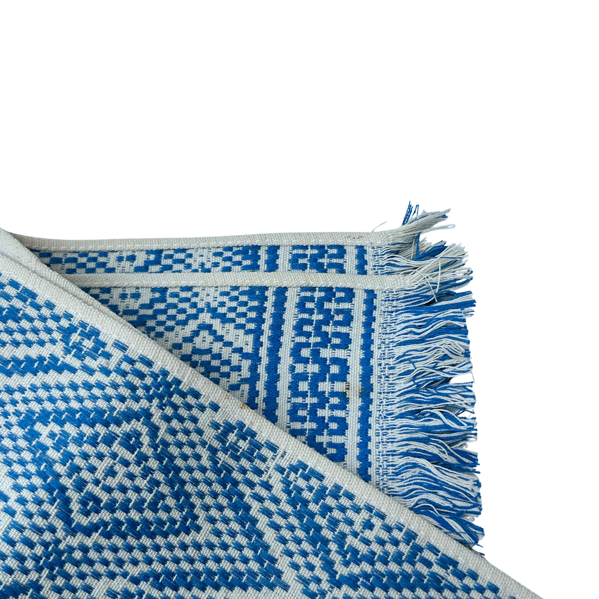 Vintage Blue and White Overshot Placemats (Set of 4)
