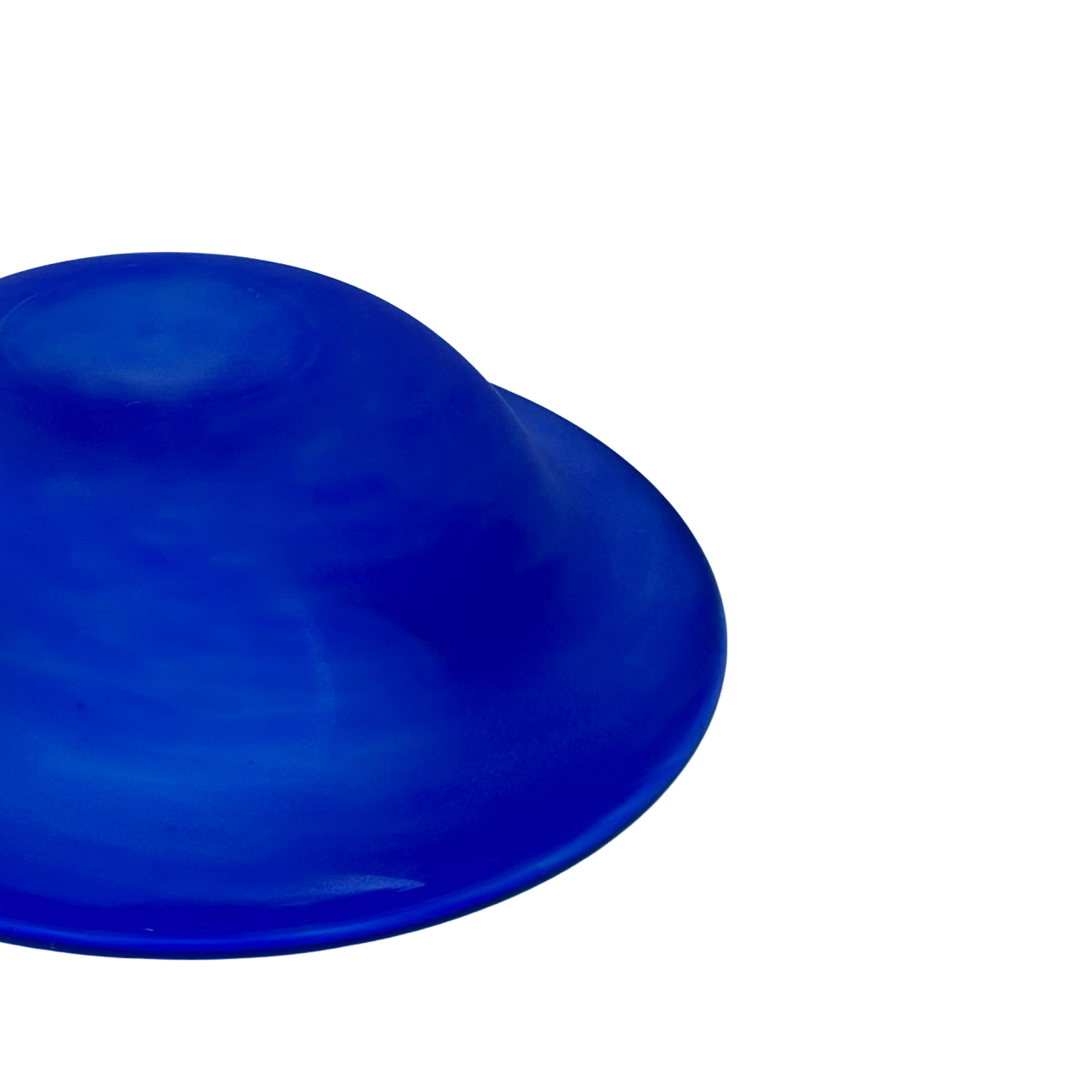 Cobalt Hand Blown Glass Shallow Vessel
