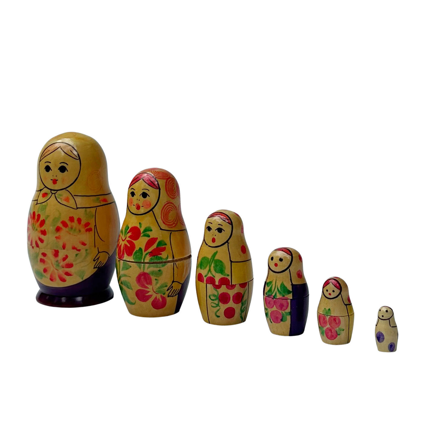 Vintage Hand-painted Russian Nesting Doll
