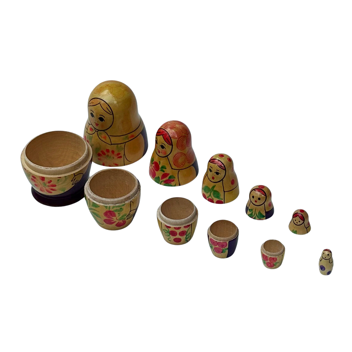 Vintage Hand-painted Russian Nesting Doll