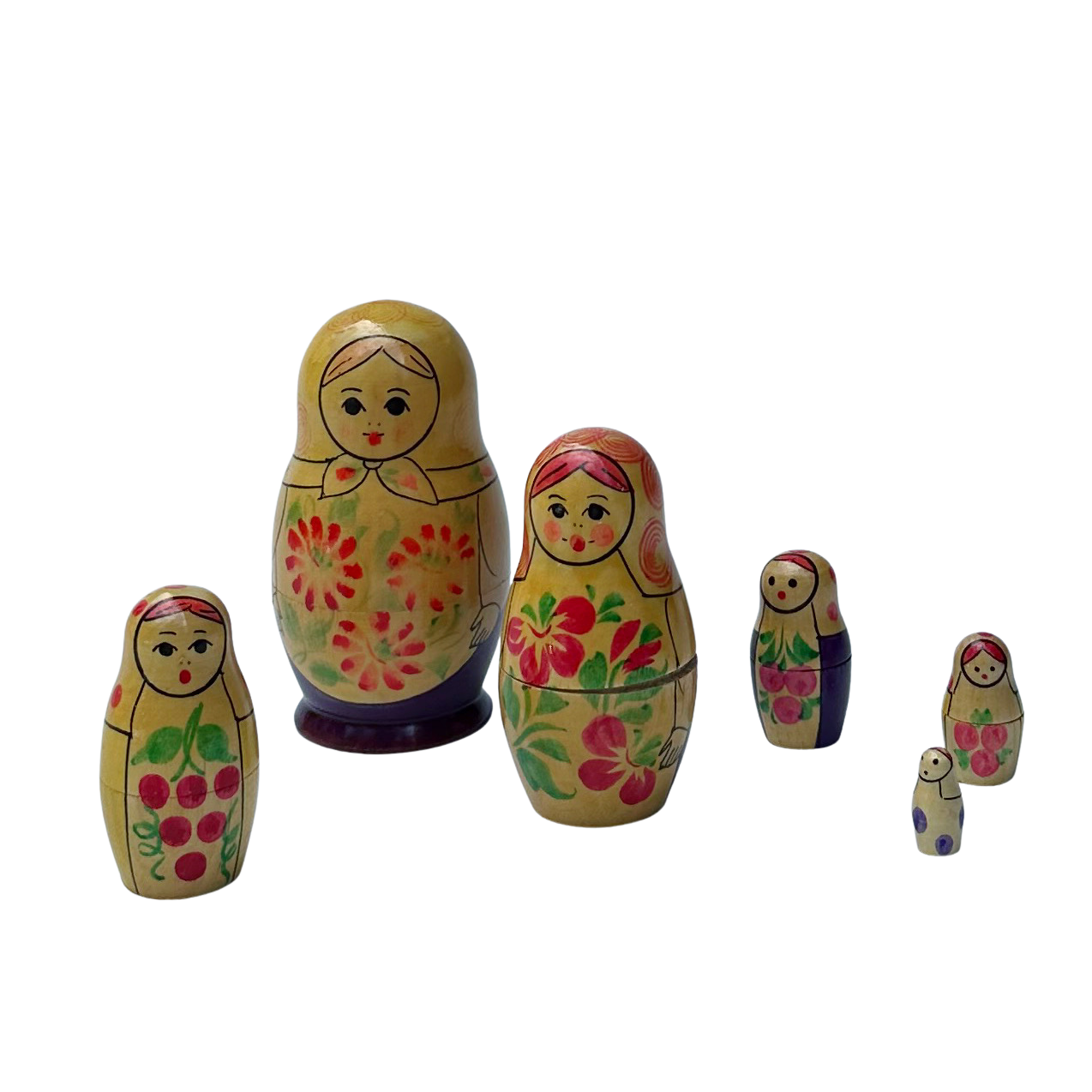 Vintage Hand-painted Russian Nesting Doll