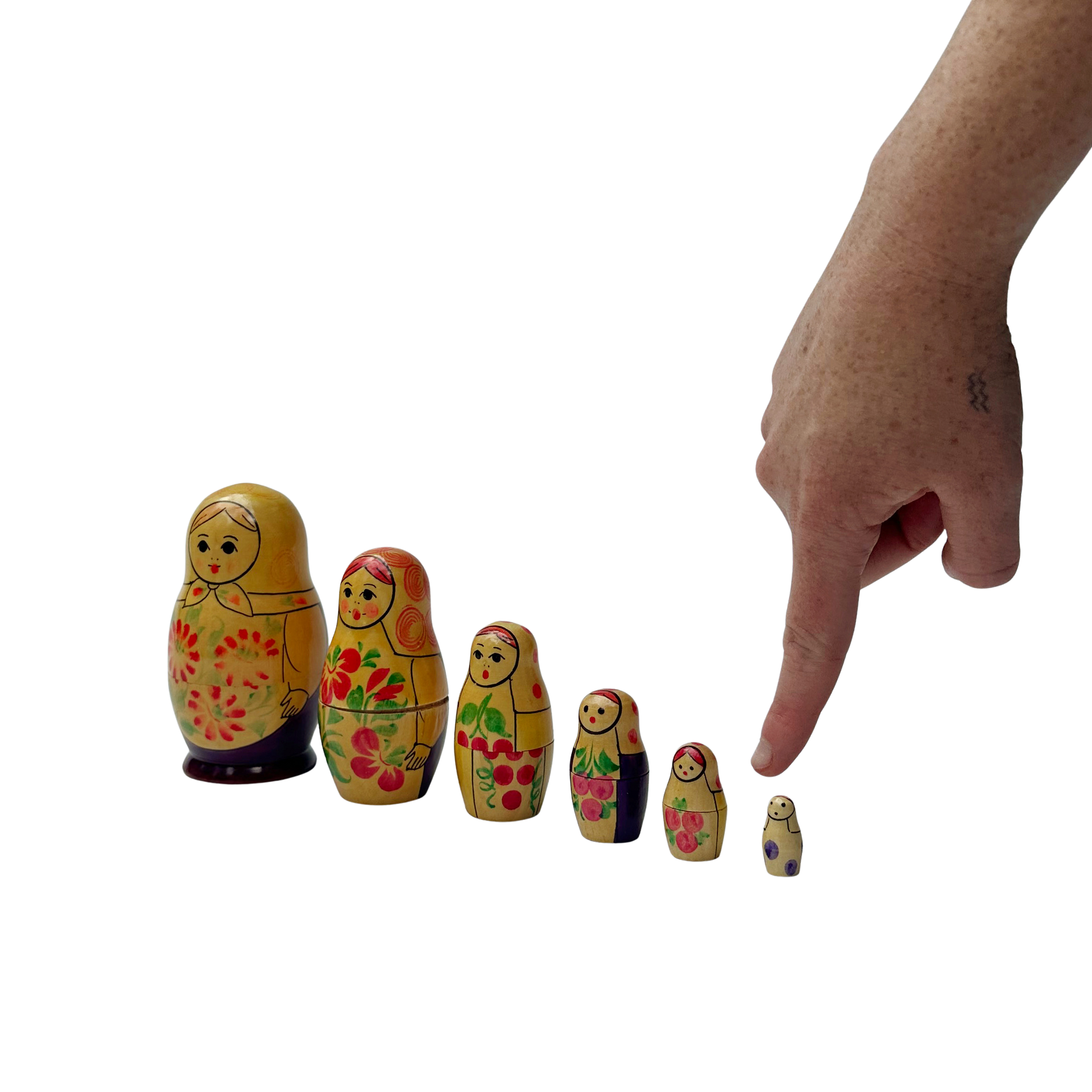 Vintage Hand-painted Russian Nesting Doll